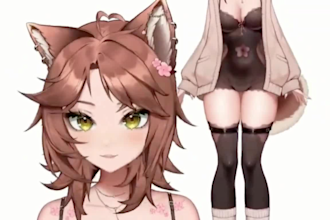 rig custom vtuber model live2d rigging character design anime vtuber