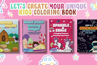 draw kids coloring book pages and kids activity books for amazon KDP, etsy