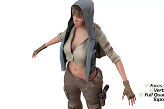 design high quality 3d characters for video games and cinematics