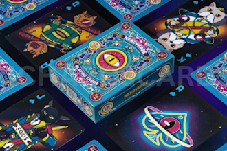 create custom card game, board game, tcg, tarot deck, nft cards, box, rulebook