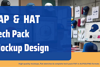 create production ready tech pack for caps and hats