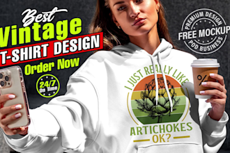 trendy custom graphics t shirt and retro vintage t shirt design for pod business