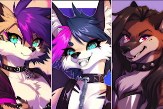draw furry art, fursona or anthro character and original furry