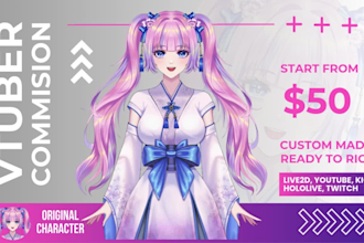 draw custom vtuber model lived2d high quality ready to rig