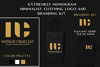 create monogram, minimalist clothing logo