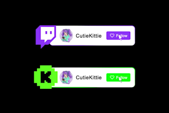 do animated follow button for twitch kick youtube tiktok instagram game stream