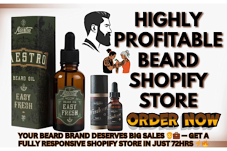 build beard shopify store beard oil beard care barbershop beauty beard website