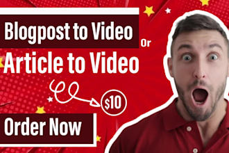 create an HD youtube video using a blog or article