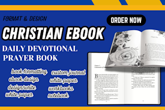 write, design christian ebook, prayer book journal, daily devotion, bible study