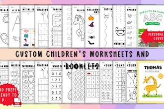 design custom worksheets and booklets for children