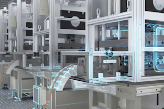 create industrial robot animation and factory automation visualization