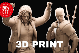 sculpt 3d model character design, toy, dnd, action figure 3d printing and render
