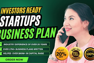 write startup business plan, pitch deck, market research grant proposal for loan