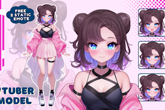 draw custom vtuber model lived2d high quality ready to rig
