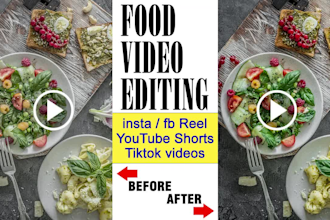 do cooking video editing, food video and recipe reels, shorts tiktok