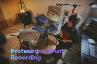 record professional hybrid drums, hip hop electronics loops