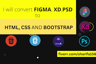 convert figma to html5 or bootstrap with fully responsive