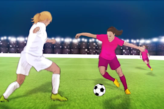 create women soccer video intro or female football