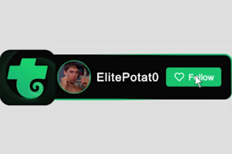 do trovo twitch kick tiktok youtube facebook dark follow button popup animation