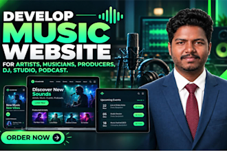 create music website for artists, dj, bands, producers, musicians, record label