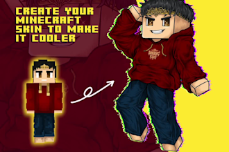 draw your minecraft skin or roblox avatar for tshirt design