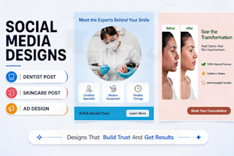 design social media posts for skincare and dental clinics