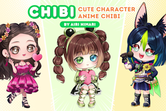 draw cute anime chibi character art for pfp, vtuber, stream and sticker