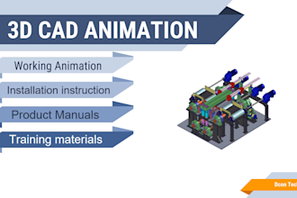 do industrial 3d cad animation, technical documentation and 3d cad model
