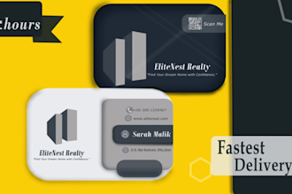 do a  professional real estate card with qr code for you