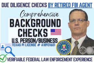 conduct background checks, USA retired fbi, verified pi