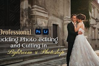 do wedding photos editing and culling and lightroom photo editing