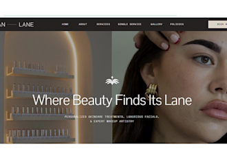 design a beauty salon, spa, skincare website, cosmetics, hair extension website