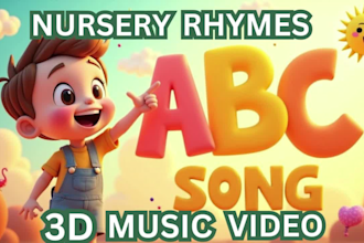 create a stunning 3d music video and pro 3d music video animation for kids