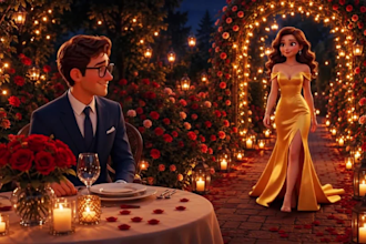 create 3d pixar animation, 3d cartoon pixar style or 3d disney storytelling