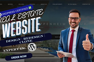 design wordpress real estate agent idx mls or real eatate website landing page