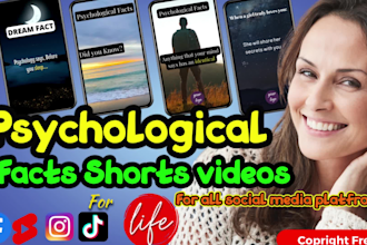 create psychology fact youtube shorts videos or instagram facebook, tiktok reels