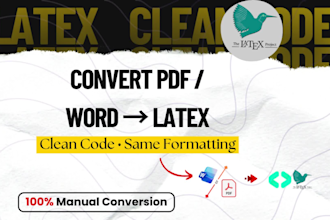 convert your PDF or word document to clean latex code