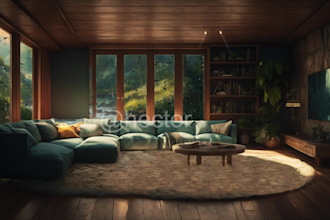 create 5 cozy rain and relaxing video for meditation