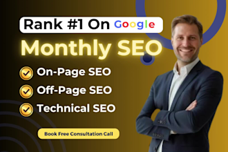 do complete monthly SEO service with keyword research, onpage and off page