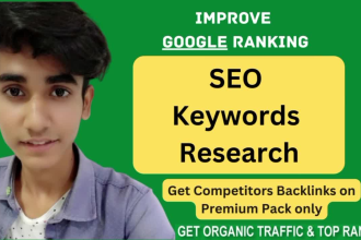 do SEO keyword research, competitor analysis for first rank