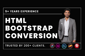 convert figma to html, psd, xd to html css bootstrap javascript seo website