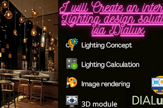 create an interior lighting design using dialux