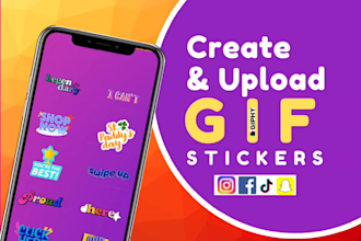 create brand gif stickers for instagram and facebook stories