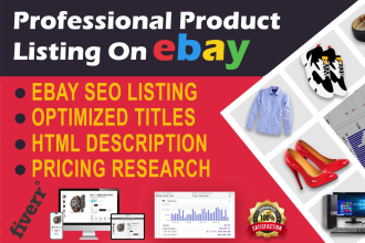 do ebay listing, ebay SEO listing, ebay product listing, ebay lister