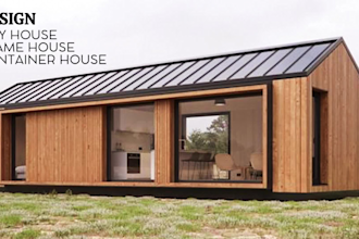 design tiny cabin, small house with 3d realistic rendering