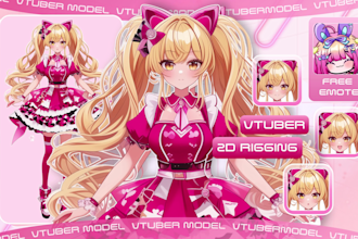 design and rigging your vtuber model live2d in anime style