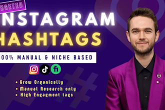 manually research targeted instagram hashtags for reels and posts