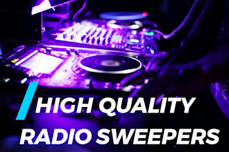 produce high quality radio sweepers for gospel radio station