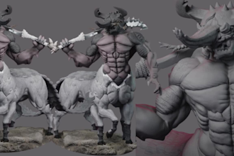 sculpt 3d character statue toy miniature design stl for 3d print