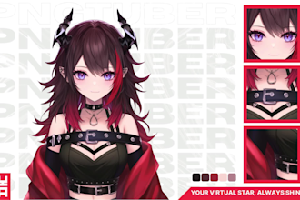 create a unique pngtuber for streams in anime style